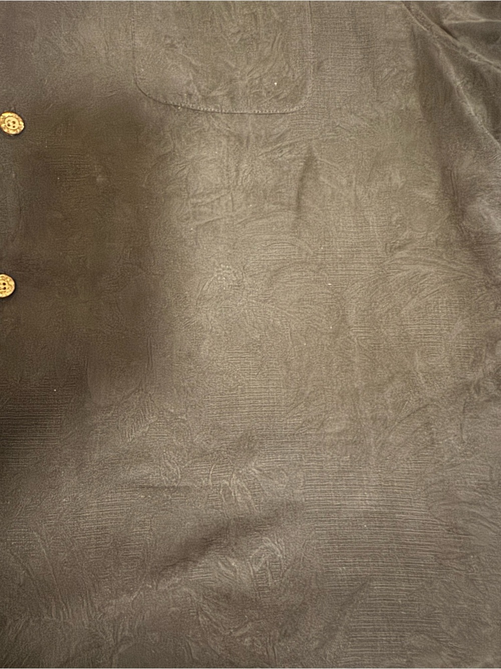 Tommy Bahama Men's Black Short-Sleeve Camp Shirt w/Palm Tree Pattern - Picture 7 of 7